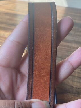 Vintage Handtooled Leather Belt, 34”